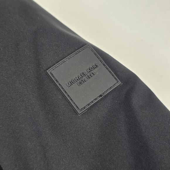 Michael Kors Coat Mens XL Black Hooded Parka Zip Snap Pockets Fishtail Hem MK - Picture 3 of 16